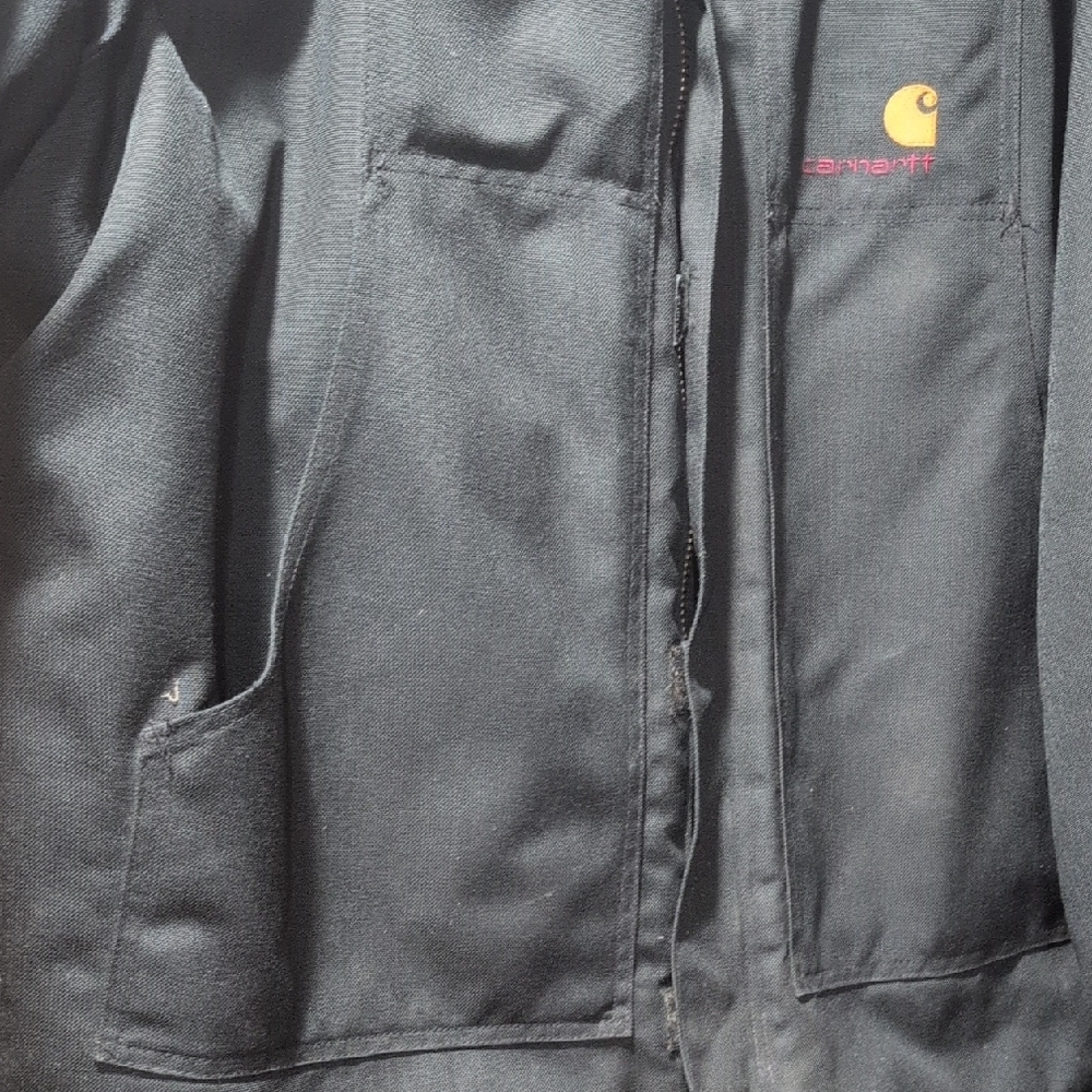 Carhartt Men's Dark Gray Jacket with Brown Collar - Picture 2 of 8